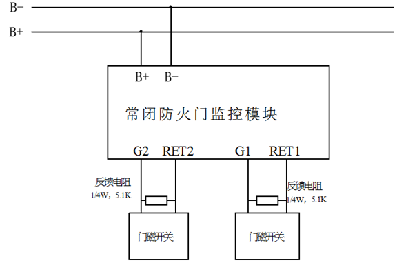 HM3002常閉防火門(mén)監(jiān)控模塊接線方式